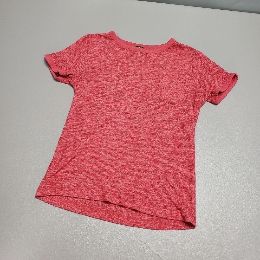 forever 21 red short sleeve pocket tshirt womans size small
